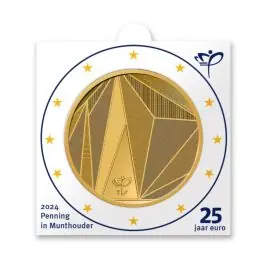 Nederland 2024 Dag van de Munt: "25 Jaar Euro": penning in munthouder Zwrot pieniędzy