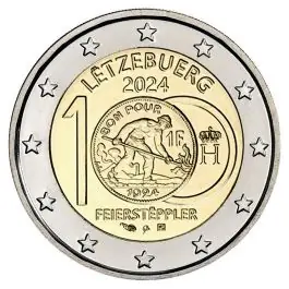 Luxemburg 2024: Speciale 2 Euro unc:"100ste Verjaardag Invoering Frank" 2024 Tani