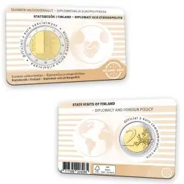Tylko dziś Finland 2025: Speciale 2 Euro unc: "Staatsbezoek Van Finland in coincard (Fins)"