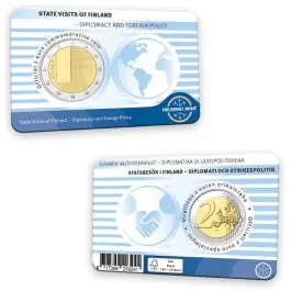 Finland 2025: Speciale 2 Euro unc: "Staatsbezoek Van Finland in coincard (Engels)" Premium