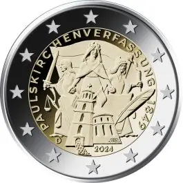 Duitsland 2024: Speciale 2 Euro unc:"Paulus Kerk": Met letter F Darmowa dostawa