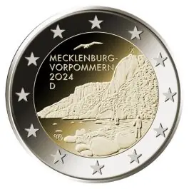 Autentyczny Duitsland 2024: Speciale 2 Euro unc:"Mecklenburg-Vorpommern": Met letter G