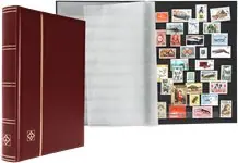 Insteekboek - Rood - A4 - 64 zwarte bladzijden - gewatteerde kunstleren band Oryginalny