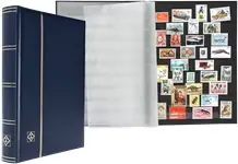 Niska cena Insteekboek - Blauw - A4 - 64 zwarte bladzijden - gewatteerde kunstleren band