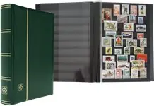 Insteekboek - Groen - A4 - 64 zwarte bladzijden - gewatteerde leren band Premium