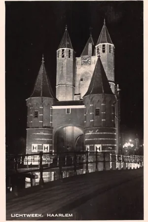 Haarlem Lichtweek 1931 Amsterdamsche Poort Fotokaart HC61340 Promocja