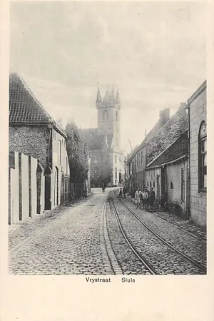 Sluis (ZL) Vrijstraat met tramspoor 1937 Zeeuws-Vlaanderen HC61256 Bezpieczna płatność