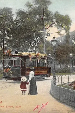 Wyprzedaż Rotterdam Park met nieuwe Electr. Tram in feesttooi 1905 HC61212