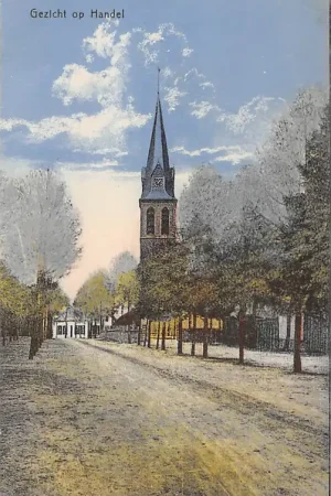 Gezicht op Handel met kerk 1923 Gemert- Bakel Noord-Brabant HC61175 Zwrot pieniędzy