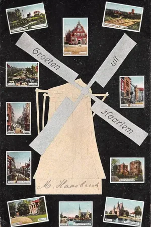Haarlem Molen met elf stadsgezichten 1905 HC61107 Bezpieczna płatność