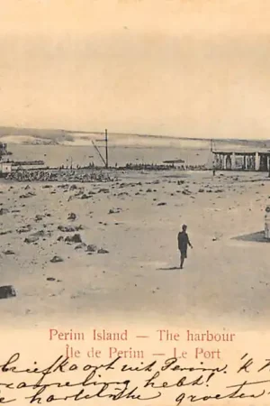 Autentyczny Jemen Perim Island The Harbour 1903 Bab el Mandeb Rode Zee Arabië Azië Yemen HC61092