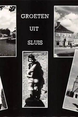Sluis (ZL) Groeten uit 1965 Vijf opnamen Zeeuws-Vlaanderen HC61079 Autentyczny