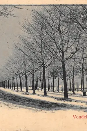 Amsterdam Vondelpark met sneeuw in de winter van 1899 HC61034 Wysoka jakość