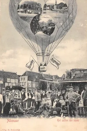 Najlepsza cena Alkmaar Het zetten der kazen Volk Markt Luchtballon Heiloeer Poort In den Hout en Voormeer 1905 HC61002