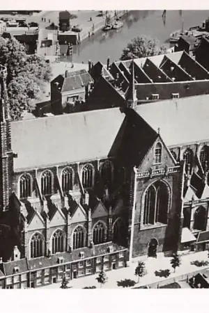 Autentyczny Dordrecht Grote Kerk 1948 KLM Luchtfoto No. 16129 HC60952