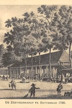 Rotterdam De Zeevischmarkt 1790 Reclame Cacao & Chocolaad A. Driessen HC60935 Bezpieczna płatność