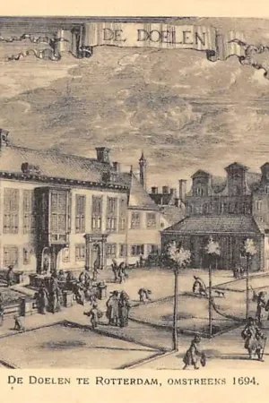 Rotterdam De Doelen omstreeks 1694 Reclame Cacao & Chocolaad A. Driessen HC60931 Najlepsza cena