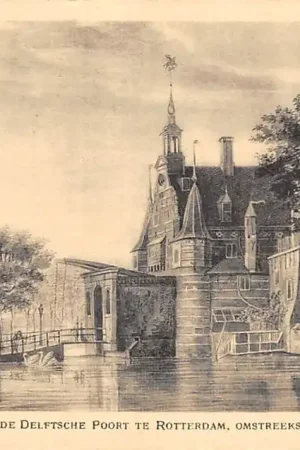 Najlepsza cena Rotterdam De Oude Delftsche Poort omstreeks 1765 Reclame Cacao & Chocolaad A. Driessen HC60929