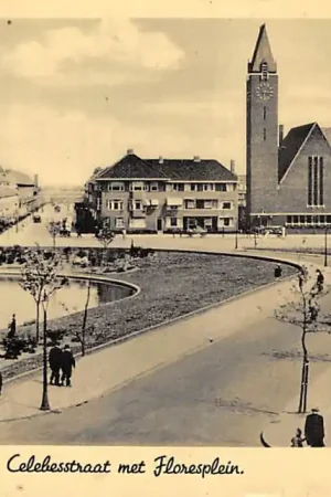 Groningen Kerreweg en Celebessstraat met Floresplein Gereformeerde Kerk Gereformeerde Gemeente inmiddels gesloopt HC60911 Autentyczny