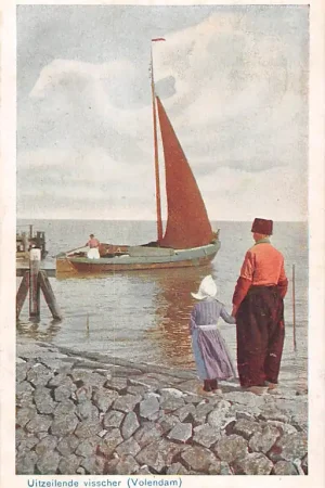 Volendam Uitgaande visscher 1927 Reclame Northholland Tramway Vintage Klederdracht HC60754 Zwrot pieniędzy