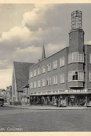Ekspresowa dostawa Boskoop Zijde Burg. Colijnstraat Winkels Gereformeerde Kerk en auto bus 1936 HC60730