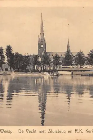 Weesp De Vecht met Sluisbrug en R.K. Kerk HC60703 Oferta