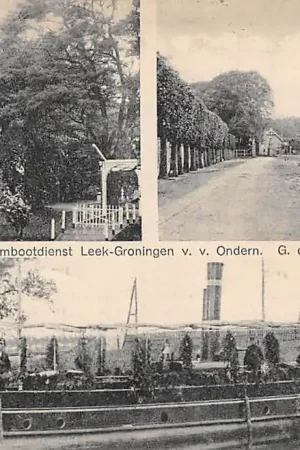Leek Stoombootdienst Leek - Groningen v.v. Ondern. G. de Boer 1909 Stoomschip De Leek II Binnenvaart schepen Scheepvaart HC60566 Bezpieczna płatność