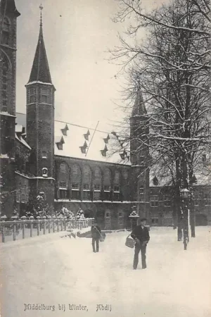 Premium Middelburg bij Winter Abdij in de sneeuw 1907 HC60549