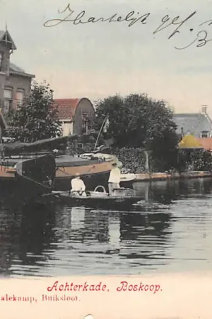Boskoop Achterkade 1904 Binnenvaart schepen in de Gouwe HC60569 Oferta