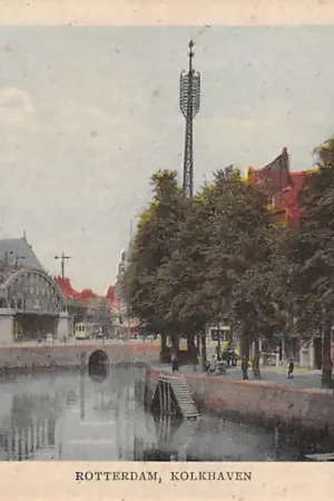 Rotterdam Kolkhaven met spoorbrug 1920 Spoorwegen HC60495 Wysoka jakość