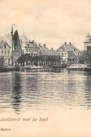 Boskoop gezien bij aankomst met de boot 1904 Binnenvaart schepen HC60288 Wysoka jakość