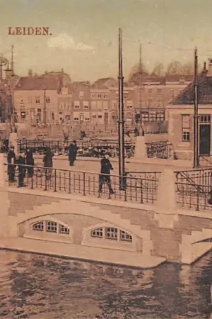 Leiden Electrische Brug met Tram 1912 HC60380 Autentyczny