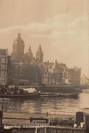 Autentyczny Amsterdam Schreierstoren Binnenvaart schepen HC60171