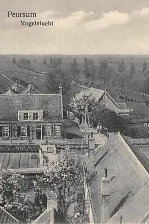 Autentyczny Peursum Vogelvlucht Gereformeerde of R.K. Kerk Giessenburg Molenlanden Alblasserwaard HC60117