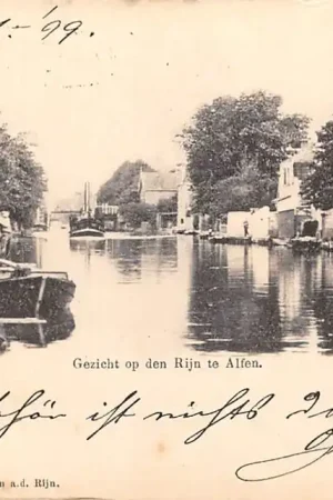 Alphen aan den Rijn 1899 Gezicht op den Rijn te Alfen Binnenvaart schepen HC59955 Bezpieczna płatność