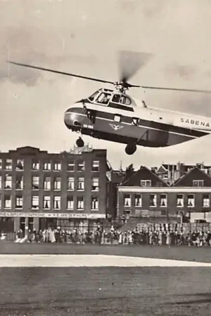 Rotterdam Sabena helikopter landt op de Heliport Luchtvaart HC59931 Wysoka jakość