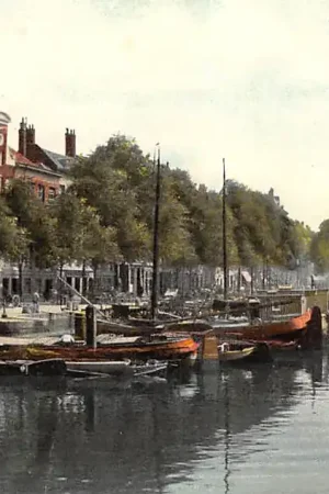 Rotterdam Nieuwe Haven met binnenvaart schepen 1908 HC59918 Wyprzedaż