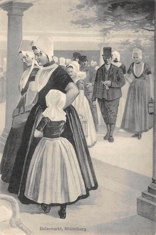 Middelburg Botermarkt Klederdracht Vintage HC59866 Zwrot pieniędzy