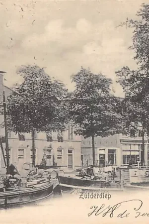 Groningen Zuiderdiep met binnenvaart schepen en Der A Kerk 1904 HC59851 Najlepsza cena