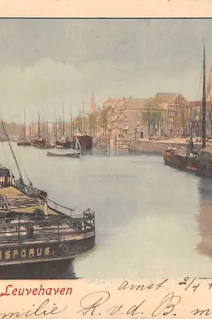 Rotterdam Leuvehaven met schepen Schip Bosporus Scheepvaart 1904 HC59792 Rabat
