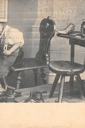 Tylko dziś Fantasie Schoenmakertje in slaap 1903 Kind Vintage Schoenmakerij HC59731