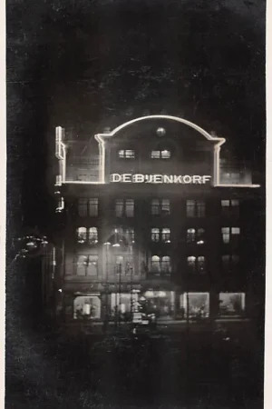 Rabat Amsterdam Edison Lichtweek 1929 De Bijenkorf Fotokaart HC59698