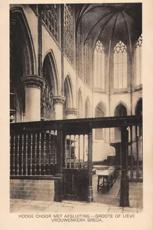 Breda Hooge Choor met afsluiting Groote of Lieve Vrouwen kerk HC59343 Oryginalny
