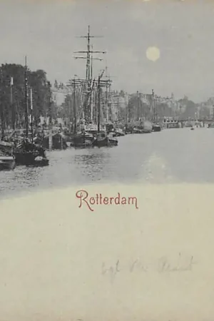 Autentyczny Rotterdam 1899 Leuvehaven met schepen HC59127