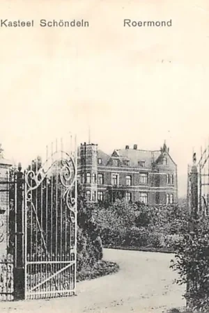 Rabat Roermond Kasteel Schöndelen Ingang met herten beelden 1909 Limburg HC59020