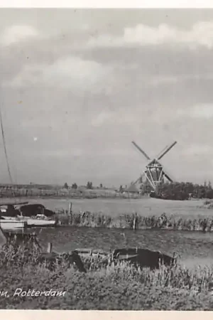 Ostatnia szansa Rotterdam Bergse Plas met molen en zeil schepen HC58837