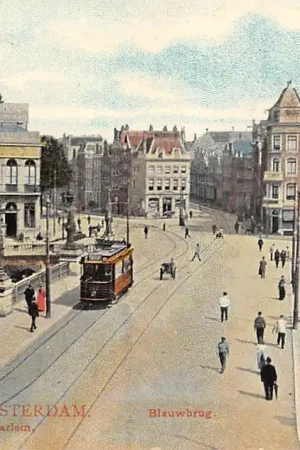 Amsterdam Blauwbrug Tram 1906 HC58834 Darmowa dostawa