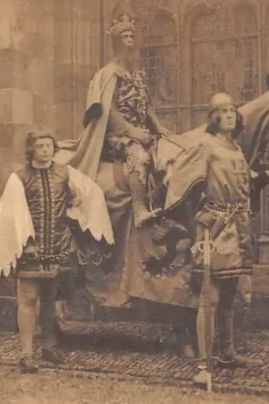 Oryginalny Utrecht Lustrumfeesten 1911 Het beleg van Utrecht in 1345 Willem van Holland te paard met page HC58180