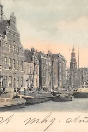 Amsterdam Singel met binnenvaart schepen 1903 HC57854 Zamów teraz