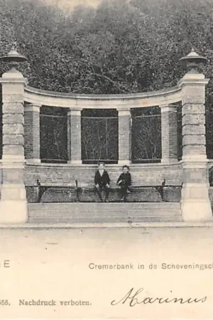 's-Gravenhage Cremerbank in de Scheveningsche Boschjes Monument 1900 HC57573 Oryginalny
